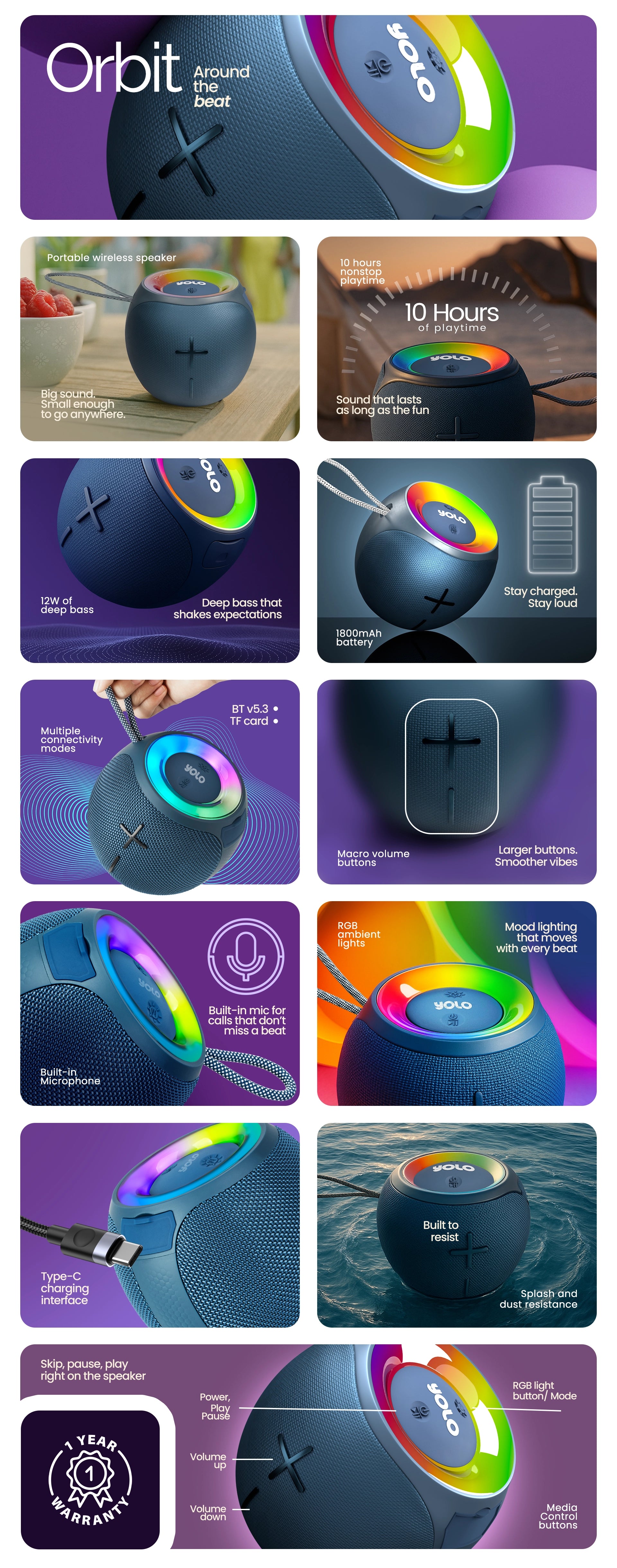 Yolo Orbit Wireless Speaker Xcessorieshub