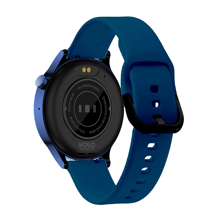 back of yolo thunder blue smart watch